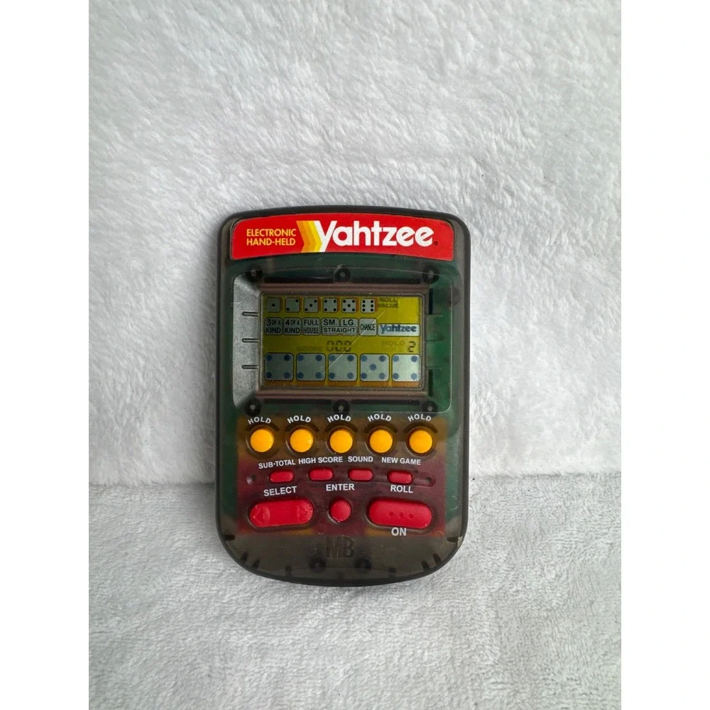 VINTAGE Milton Bradley Yahtzee Handheld Game Unisex OS Gray Good